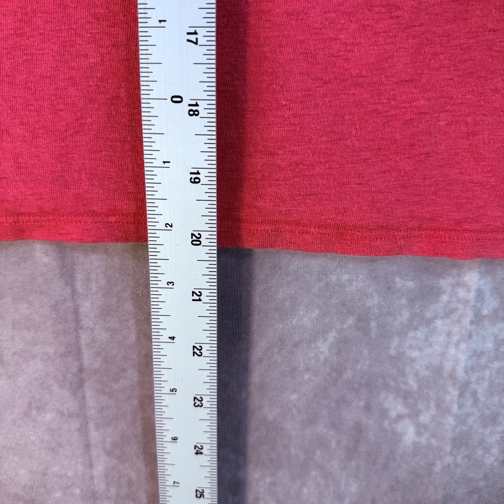 Eileen Fisher Shirt Women Coral Pink 100% Linen Cropped Boxy Short Sleeve Breezy - Picture 6 of 7